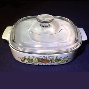 Vintage Corning Ware “Spice of Life” A-8-B, 1.75 Qt Casserole Dish & Pyrex® Lid